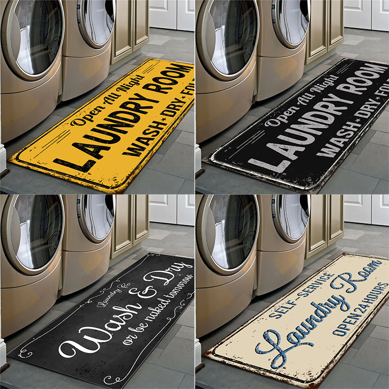 Non-slip floor mat for laundry room