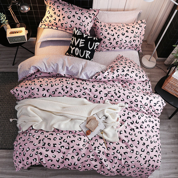 Pink Leopard Bedding Set