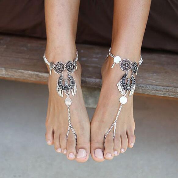 Antique Silver Chain Anklet