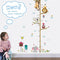 Cartoon Animals Height Measuring Wall Sticker