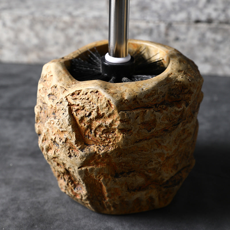 Retro Stone Toilet Brush Creative Bathroom Cleaning Brush