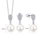 Women's Fashion Sterling Silver Zircon Pearl Necklace