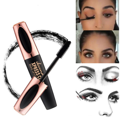 Long Curling Mascara Makeup Eyelash Black Waterproof Fiber Mascara Eye Lashes