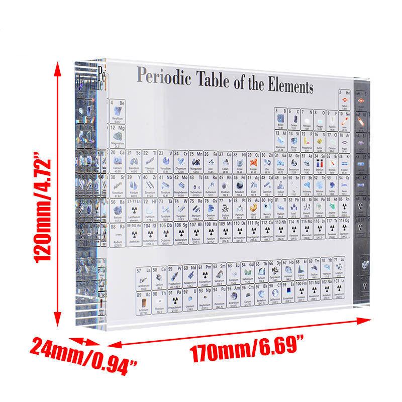 Acrylic Chemical Element Periodic Table Learning Display Card Crystal Element Periodic Table Crafts