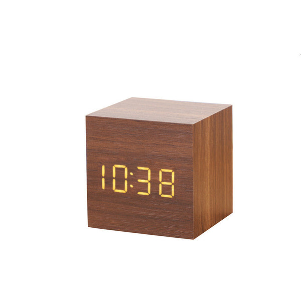 Wooden Alarm Clock LED