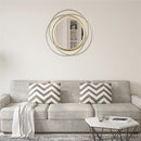 Wrought Iron Round Frame Decorative Wall-Mounted Mirror Gold Leaf Wall-Mounted Mirror