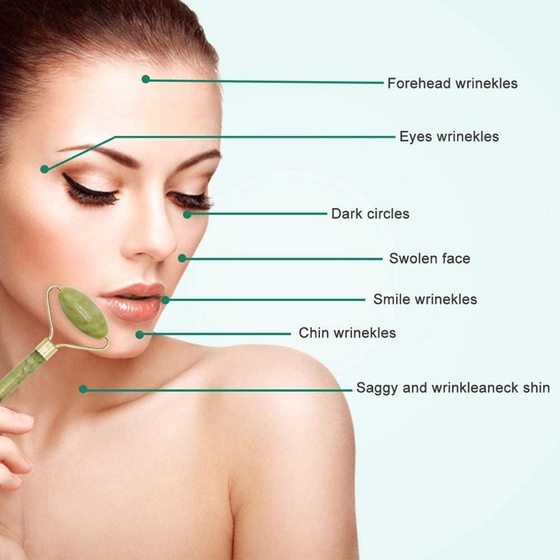 Micro-needle Powder Crystal Roller Jade Massager Face Scraping Board Beauty Spa Set