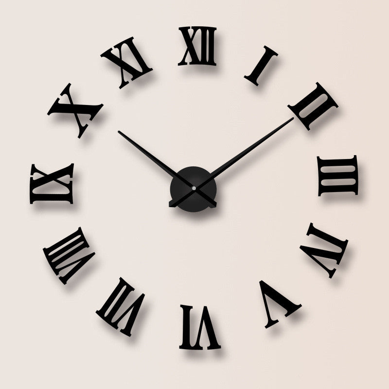 European mirror wall clock creative clock