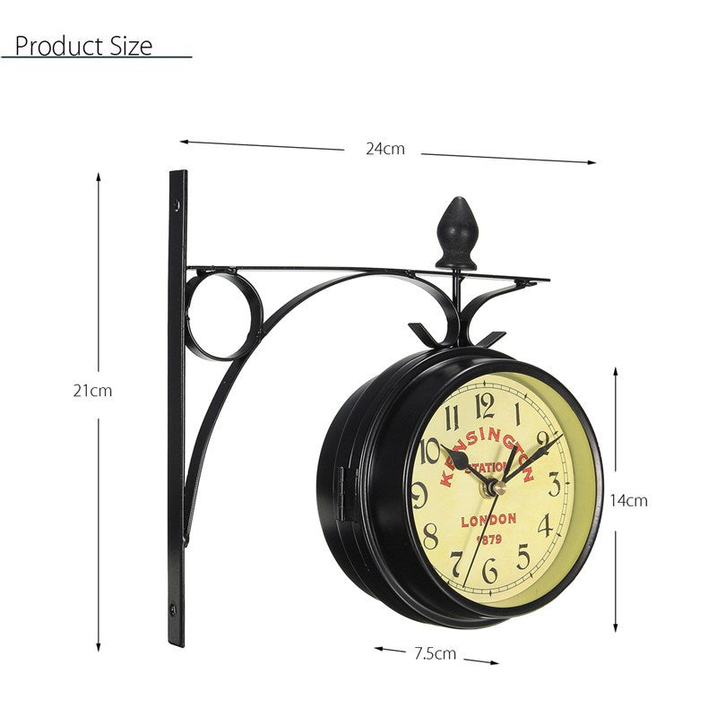 European-style Home Creative Clocks And Watches Wrought Iron Ornaments Wall Clock
