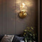 Copper Rotating Luxury Crystal Wall Lamp