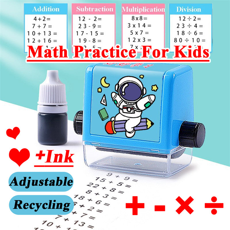 Math Roller Stamp Addition Subtraction Multiplication Division Practice Digital Type Mathematical Operation Stamp Pupils Teacher
