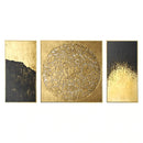 Set Of Luxury Abstract Golden Canvas Wall Art