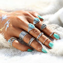Turquoise 10 Piece Set Joint Combination Ring