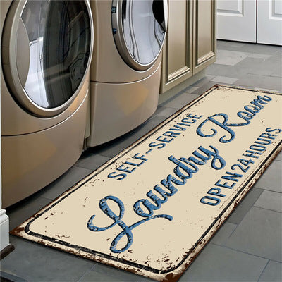 Non-slip floor mat for laundry room