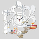 Fashion mirror wall clock