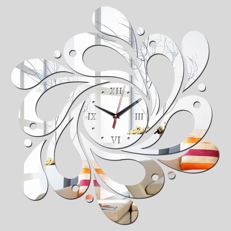 Fashion mirror wall clock