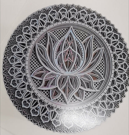 Carved Metal Mandala Colour Wall Art