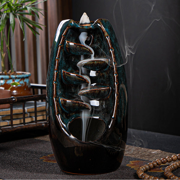 Waterfall Ceramic Back Flow Incense Burner