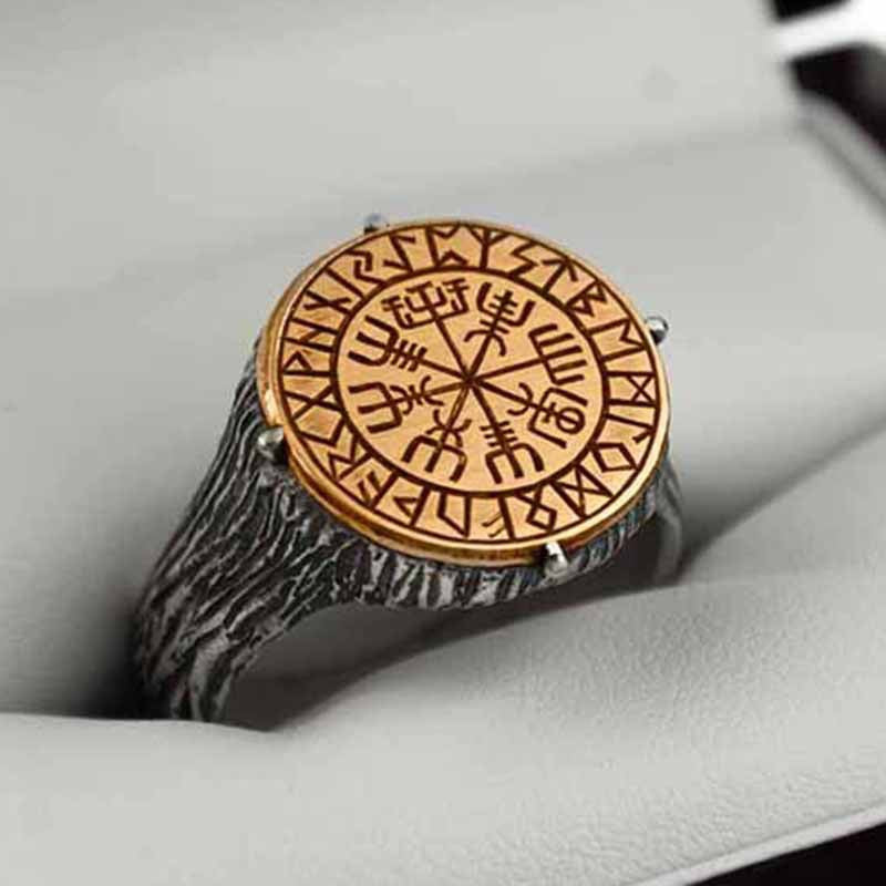 VIKING FORCE LABORATORIES Viking Ethnic Ring Personalized Two-tone Food