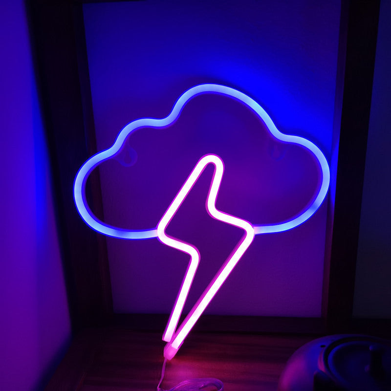 Led Cloud Lightning Neon Light Creative Wall Hanging