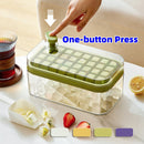 One-button Press Type Ice Mold Box Plastics Ice Cube Maker Ice Tray Mold With Storage Box With Lid Bar Kitchen Accessories