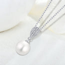 Women's Fashion Sterling Silver Zircon Pearl Necklace