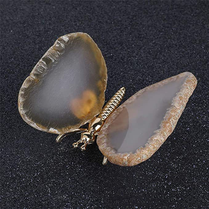 Natural Agate Butterfly Wings Light Luxury Mineral Ornament