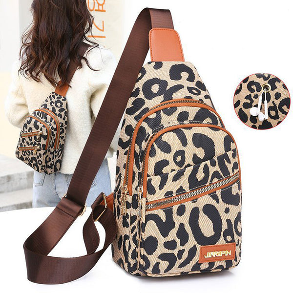 Leopard Print Sling Chest Bag