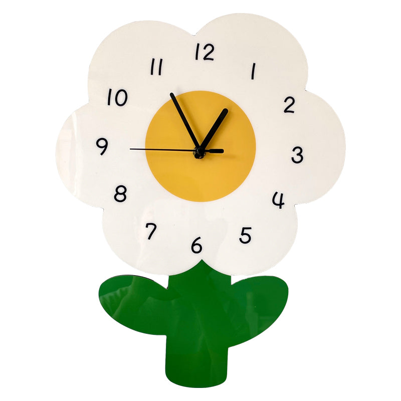 Simple Flower Creative Literary Cartoon Clock