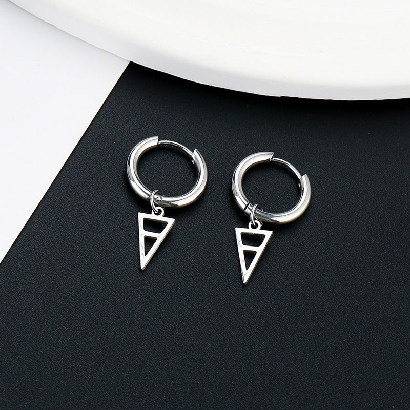 Women's Fashion Simple Stainless Steel Earrings Pendant