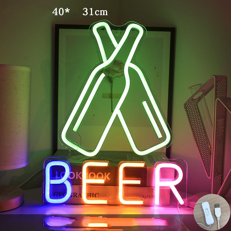 Led Creative Lighting Pendant Uppercase And Lowercase Dream Acrylic Backboard Neon Light