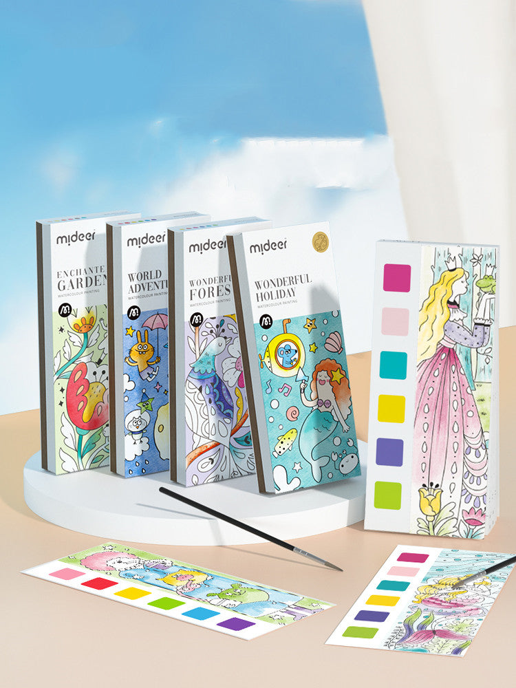 Pocket Watercolor Painting Book Children's Gouache Graffiti Picture Book Painting And Coloring