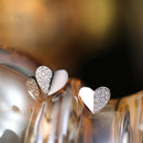 S925 Silver Stitching Love Heart Stud Earrings Special-interest Design