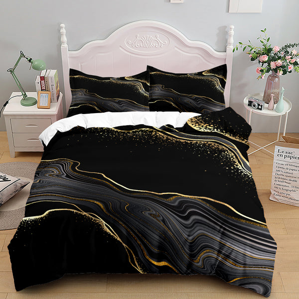 Marbled Three Piece Bedding Set