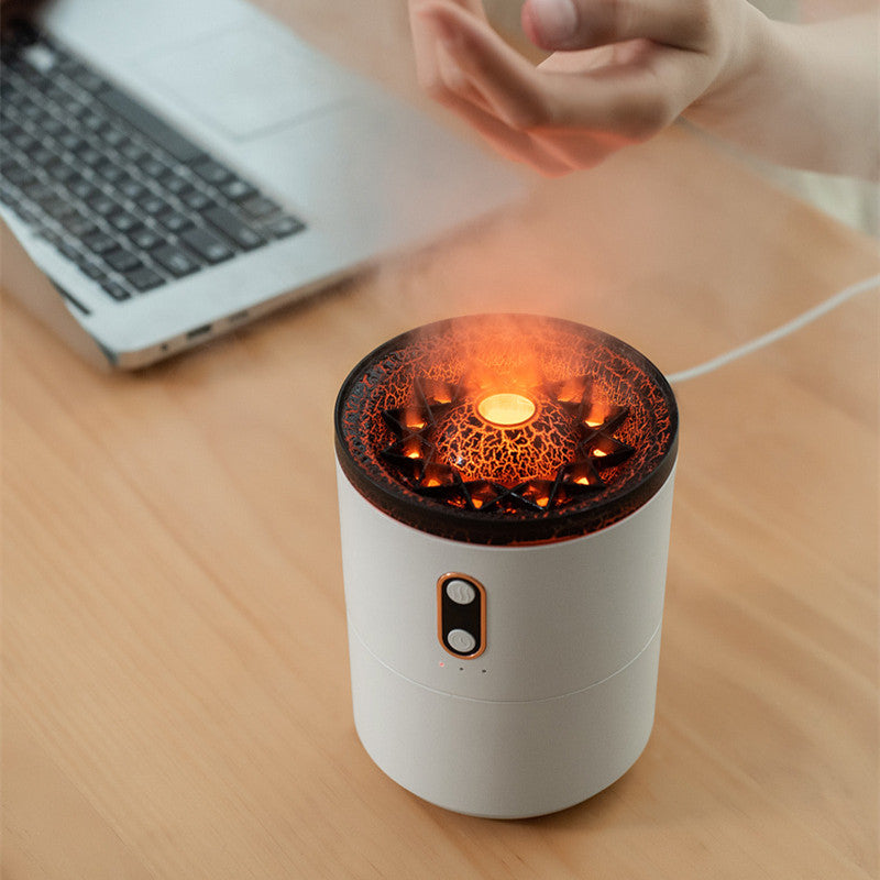 New Creative Ultrasonic Essential Oil Humidifier Volcano Aromatherapy Machine Spray Jellyfish Air Flame Humidifier Diffuser