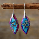 Cross-border New Arrival Bohemian Emperor Stone Leaf Pendant Earrings