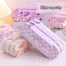 Double Layer Pencil Case With Large Capacity And Simple Girl Heart Pencil Case Stationery