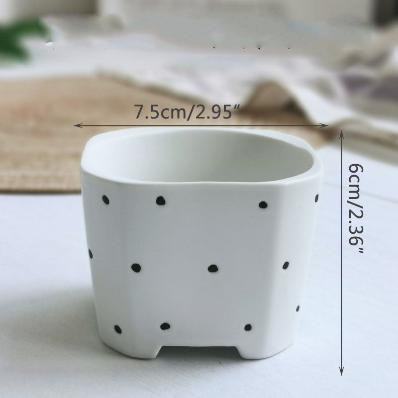 Japanese Simple Ceramic Succulent Flower Pot Green Plant Pot Container