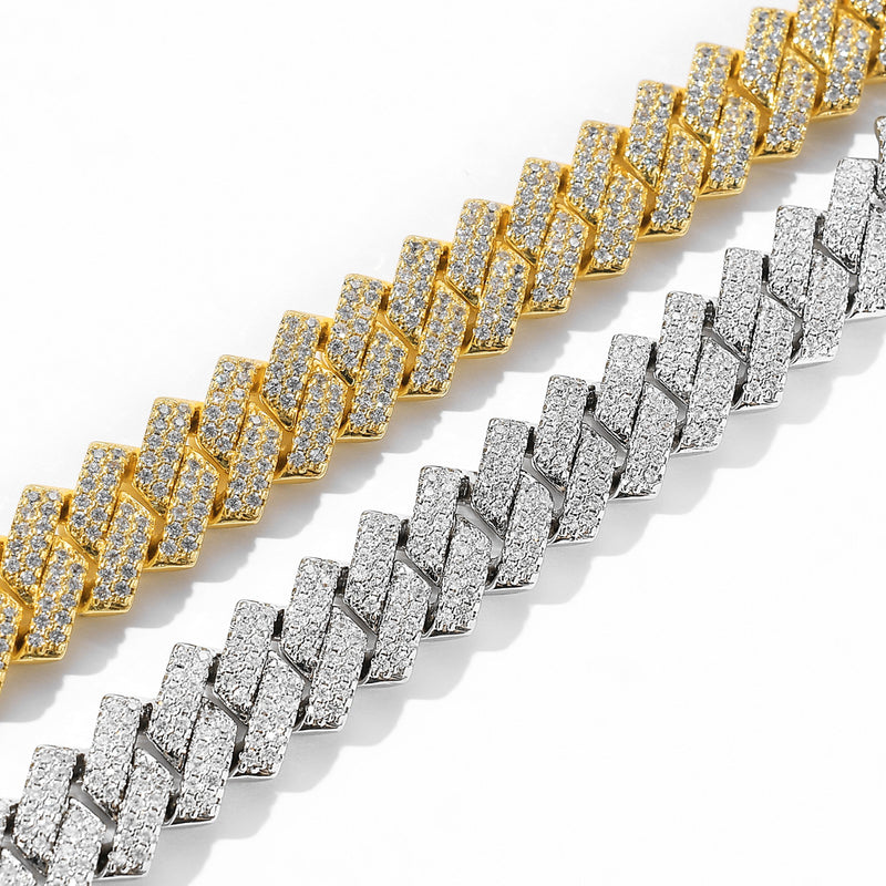 Zircon 14mm Diamond Cuban Link Chain