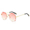 Polygonal Rimless Sunglasses