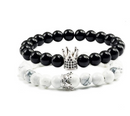 Micro inlaid zircon crown bracelet volcanic stone white turquoise bracelet