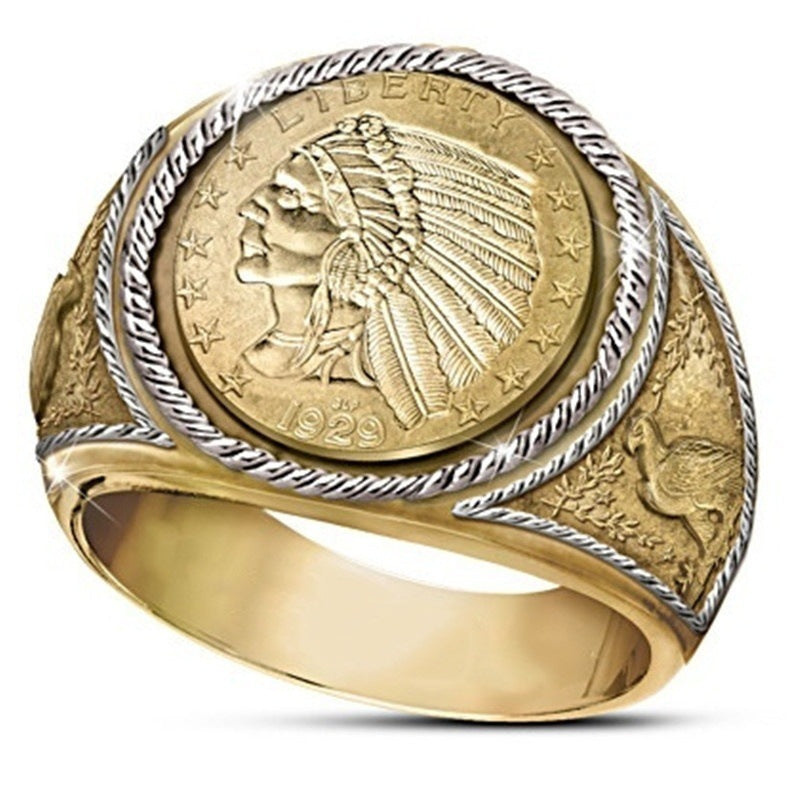 Hip Hop Style Pirate Eagle Ring Western Ethnic Cowboy Ring