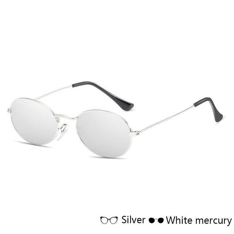 Women's Oval Metal Frame Sunglasses