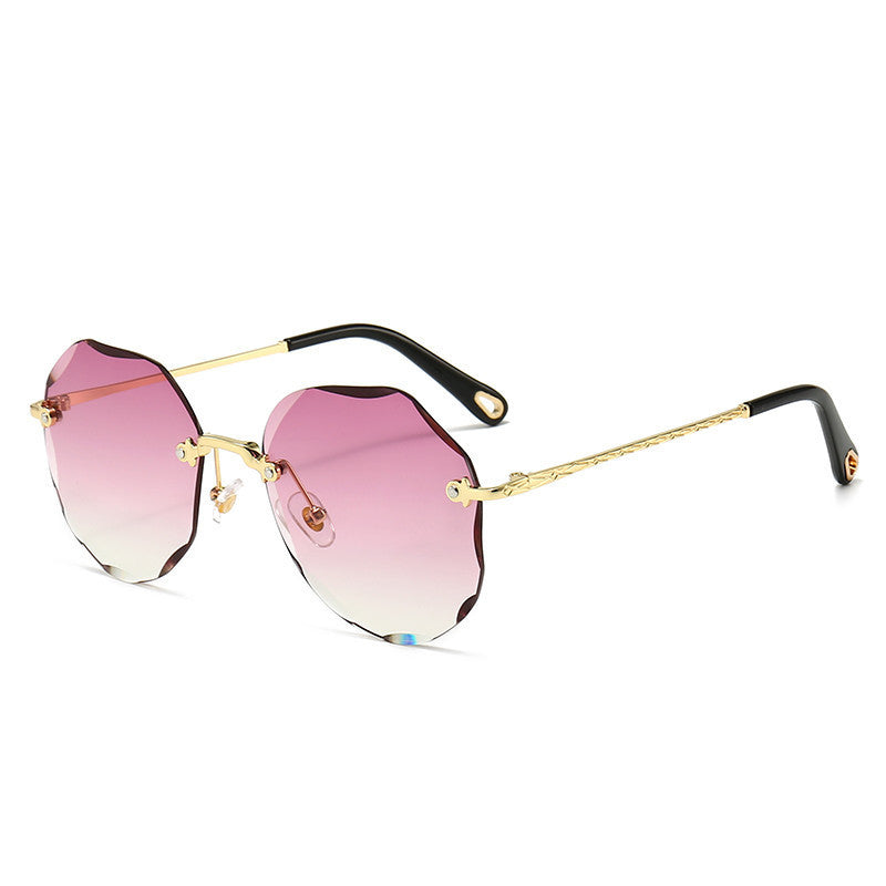 Polygonal Rimless Sunglasses