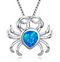 Fashion silver filled blue opal sea turtle pendant necklace for women female Animal wedding ocean beach jewelry gift