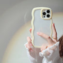 Wave Border Mobile Phone Case Solid Color Simple Candy Color