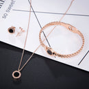 Rose Gold Stud Earrings Fashion Bracelet