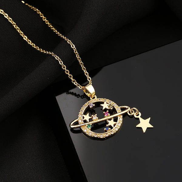 Colourful Zircon Planet Pendant