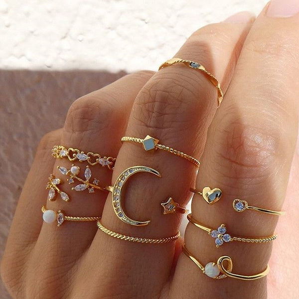 Bohemian 10-Piece Ring Set