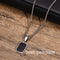 Rectangular Pendant With Cuban Chain Necklace